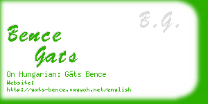 bence gats business card